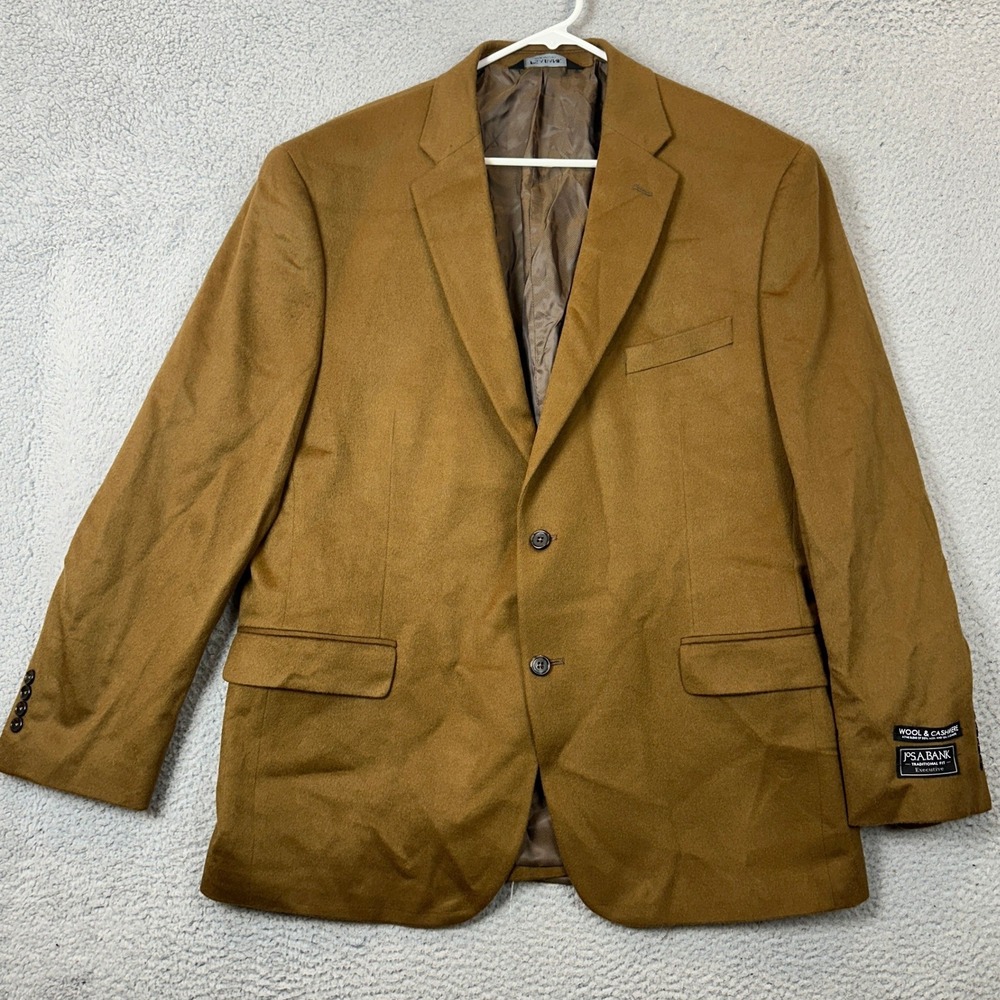NEW Jos. A. Bank Sport Coat Mens 46R Executive Camel Brown Wool Cashmere Blend